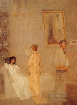  mcneill lienzo - en su estudio James Abbott McNeill Whistler
